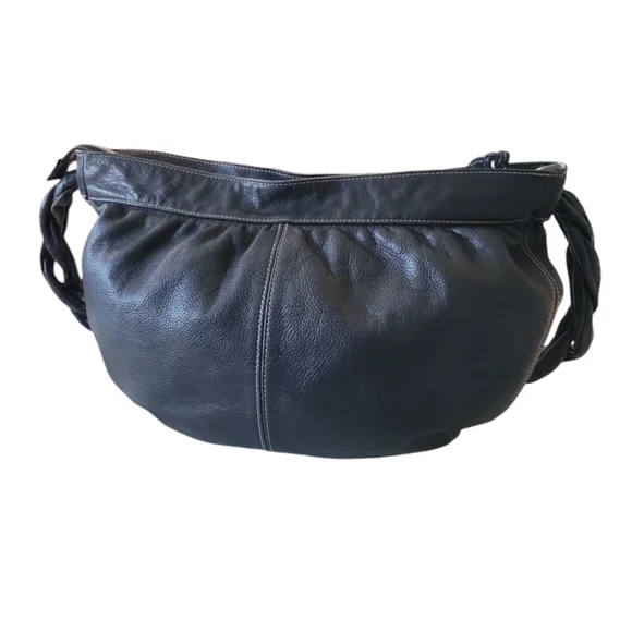 Furla Black Leather Hobo Shoulder Bag